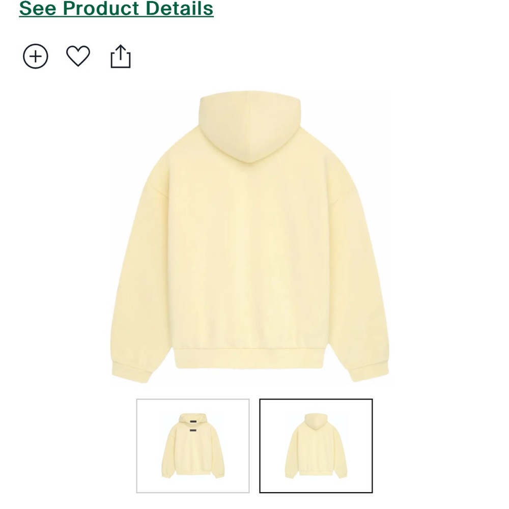 Essentials FEAR of God polar fleece hoodie garden yellow
